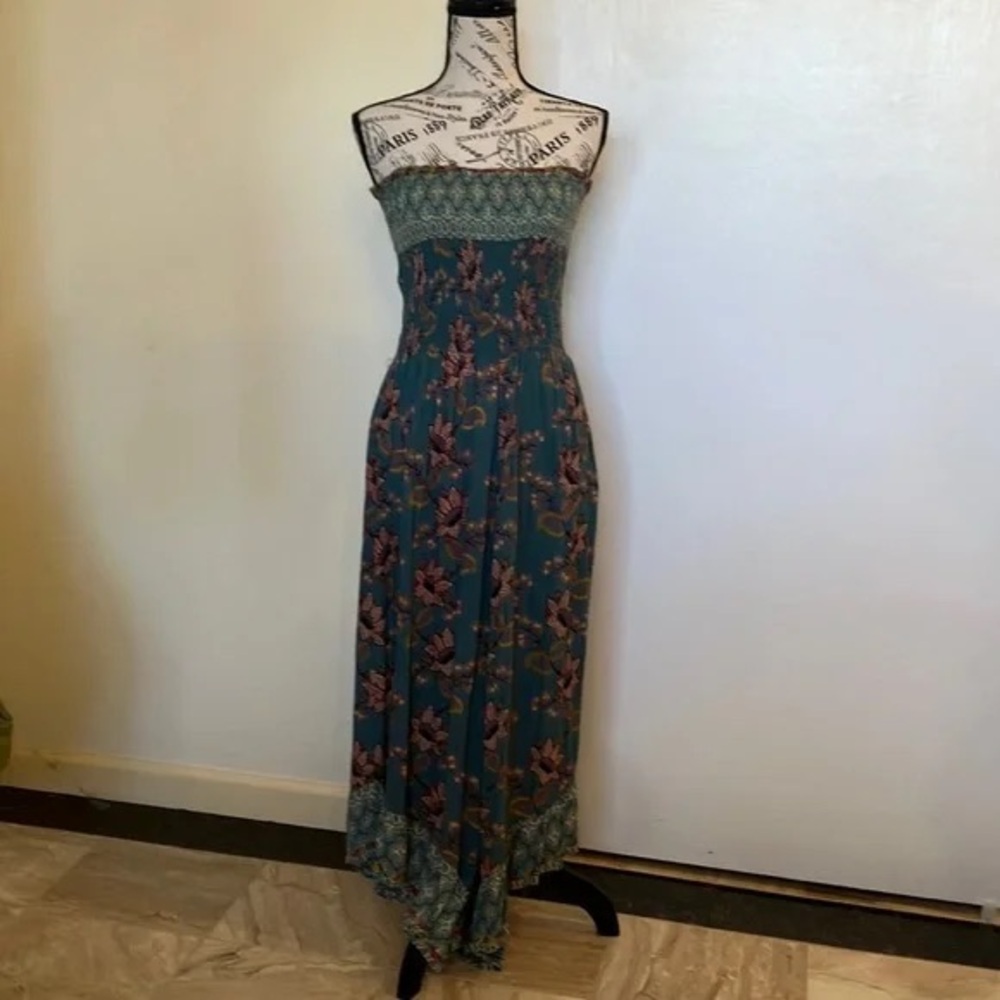 Angie Green Floral Strapless Summer Jumpsuit – Size M | NWT
